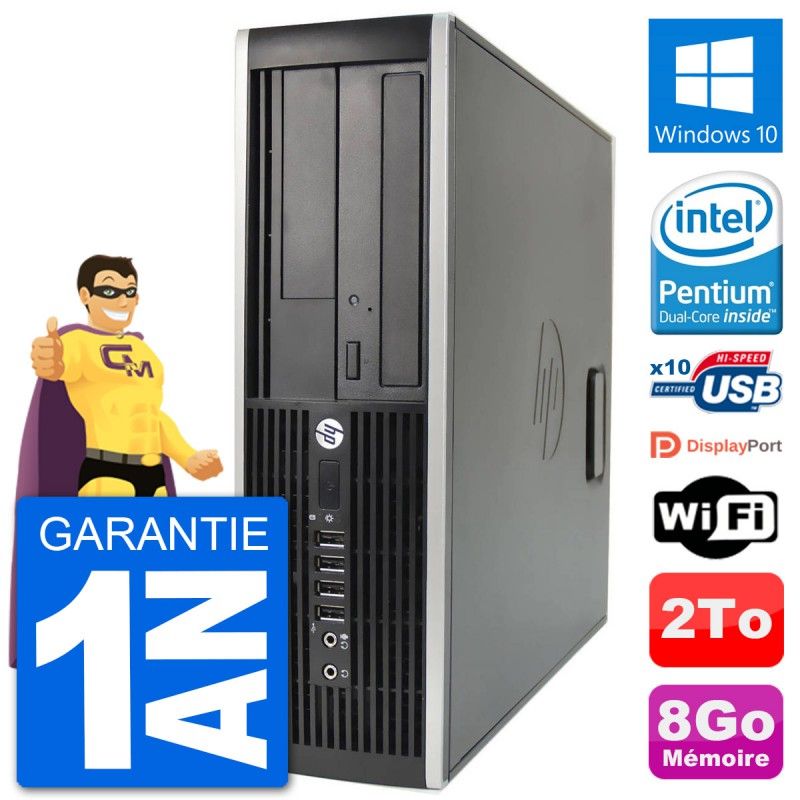 HP Compaq 6200 Pro SFF PC - Intel G630, 8GB RAM, 2TB HDD, Windows 10, WiFi