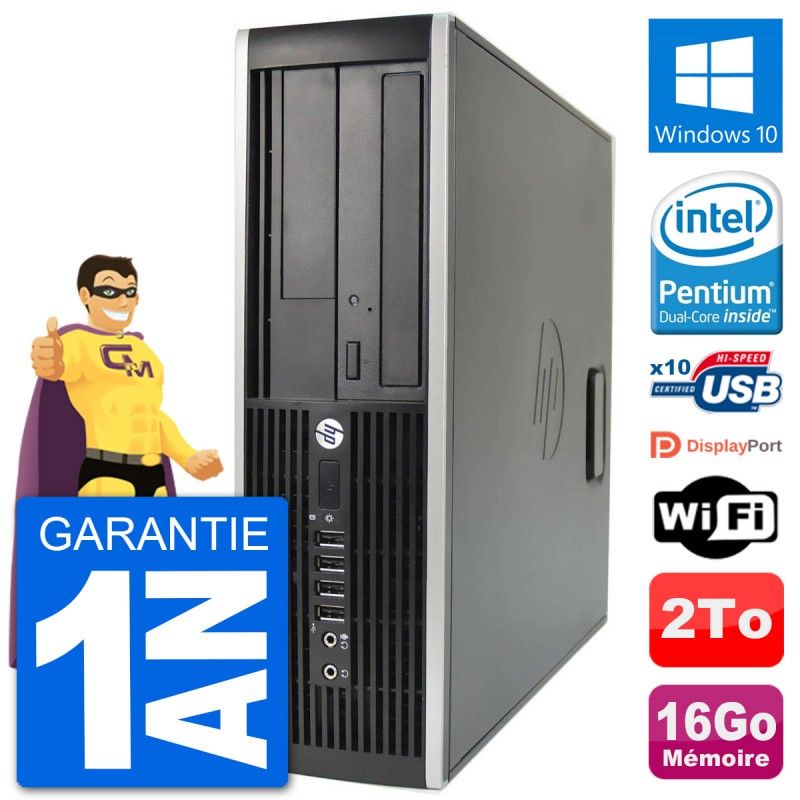 HP Compaq 6200 Pro SFF Desktop PC - Intel Core i3-2100, 16GB RAM, 2TB HDD, Windows 10, WiFi