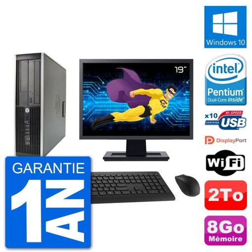 PC de escritorio HP Compaq 6200 Pro SFF - 8 GB de RAM, 2 TB de disco duro, procesador Intel Pentium G630, pantalla de 19', Windows 10