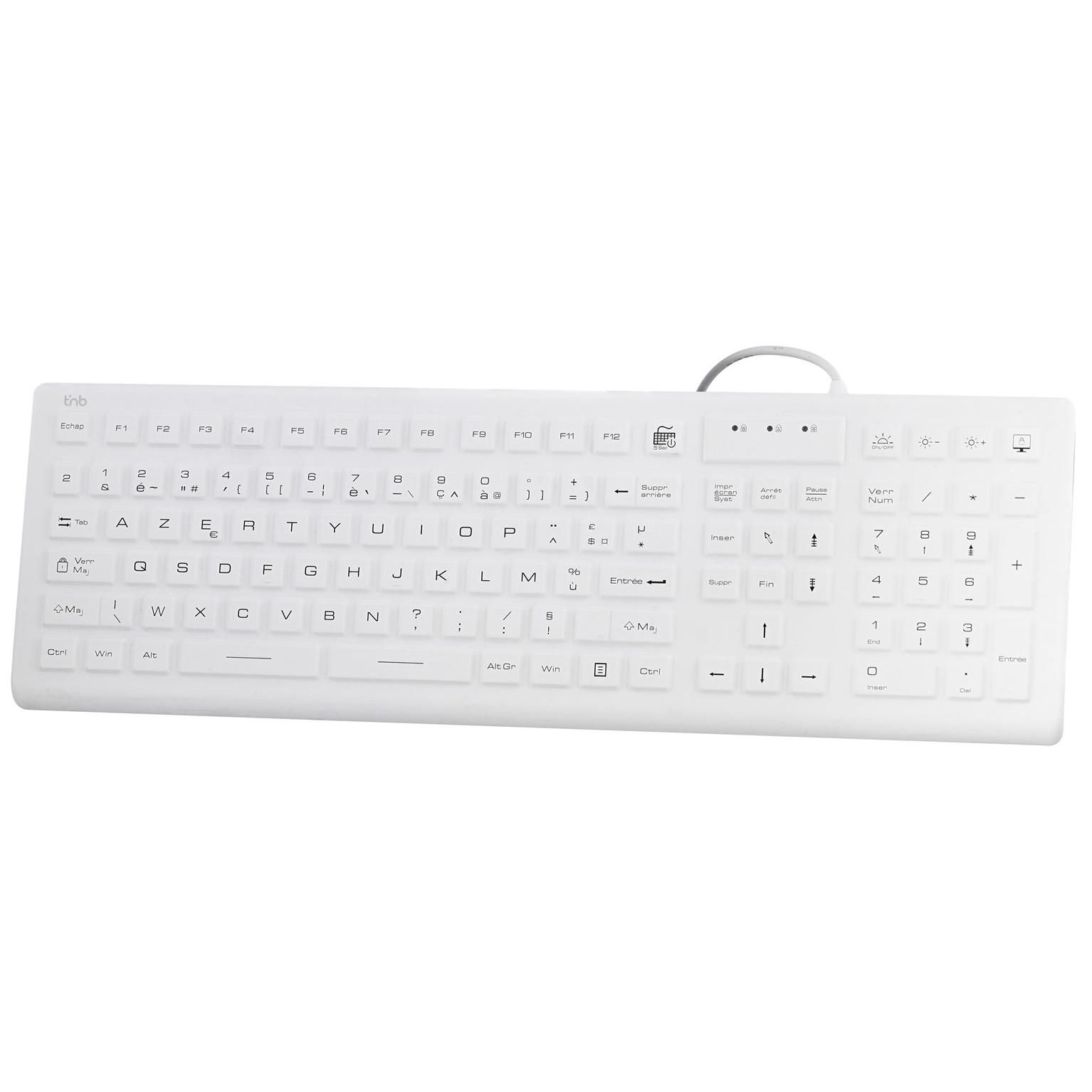 Clavier médical TNB - IP68, rétroéclairé, AZERTY, français, blanc