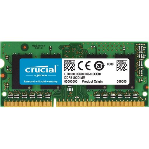 Mémoire Crucial 4 Go (DDR3L, 1600 MHz, PC3L-12800, SODIMM, 204 broches)