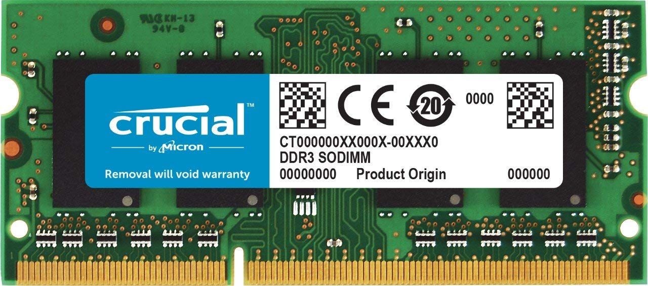 Crucial 4GB (DDR3L, 1600MHz, PC3L-12800, SODIMM, 204-Pin) Memory