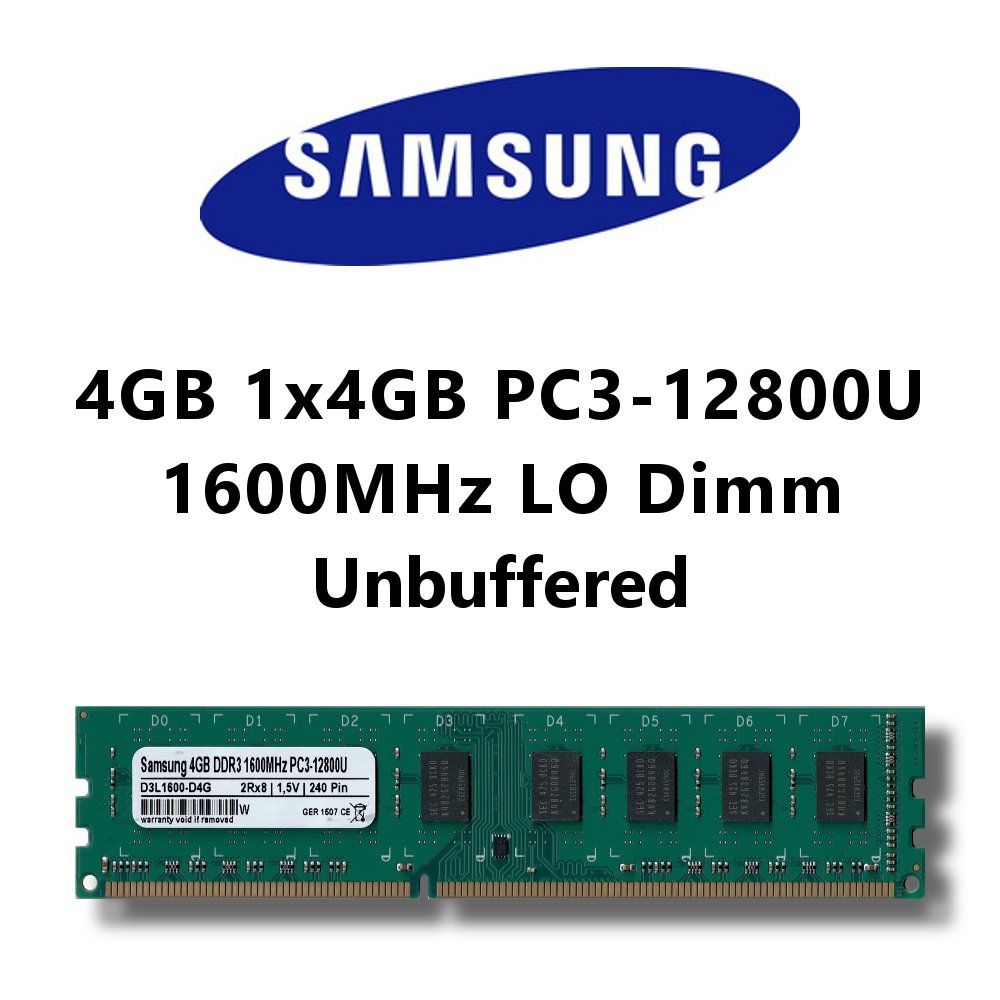 Samsung 4GB DDR3 1600MHz RAM (PC3-12800U) DIMM