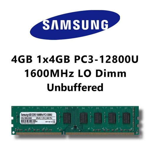 Memoria RAM Samsung 4GB DDR3 1600MHz (PC3-12800U) DIMM