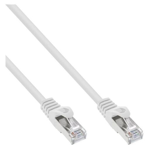 Câble INTOS Électronique RJ-45 à RJ-45 - 1 m - SFTP Cat 5e - Moulé - Blanc