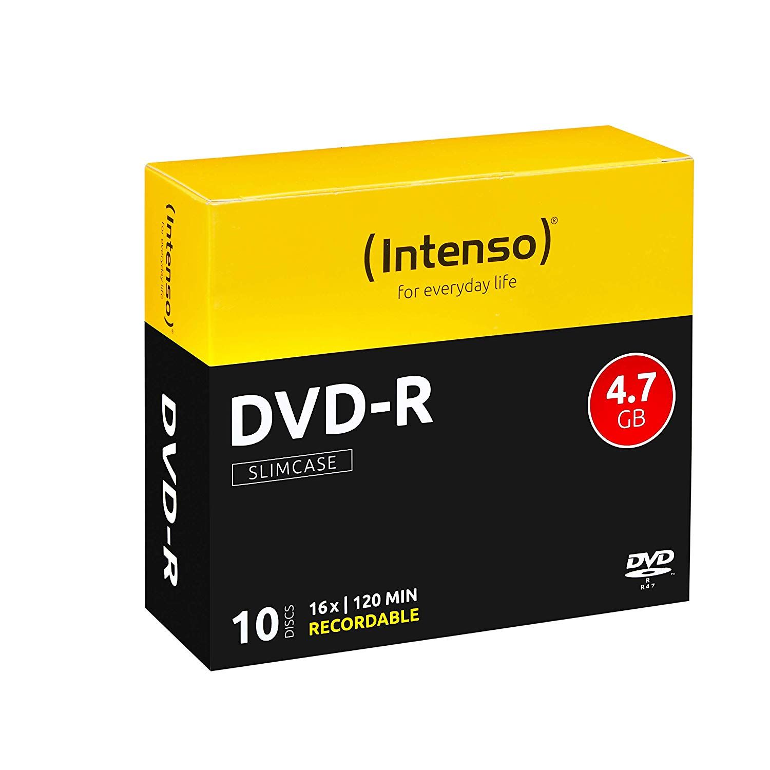 Intenso DVD-R 4.7GB, x16 Speed, Recordable on One Side (Pack of 10)
