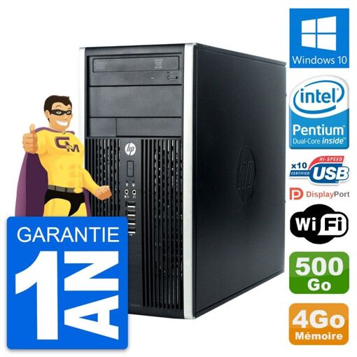 PC de escritorio HP Compaq Pro 6300 CMT Intel G630 - 4GB RAM - 500GB HDD - Windows 10 - WiFi