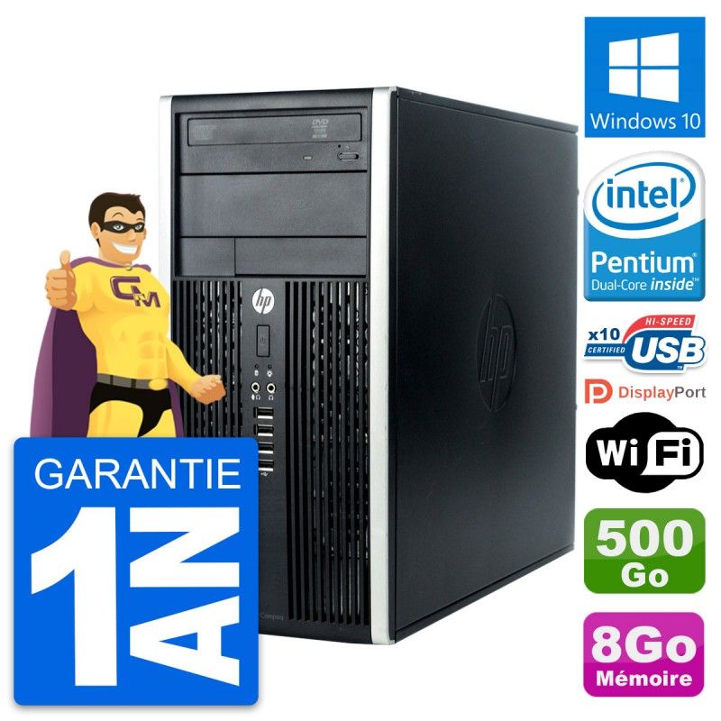 HP Compaq Pro 6300 Micro Tower PC - Intel G630 2.7GHz, 8GB RAM, 500GB HDD, Windows 10, WiFi