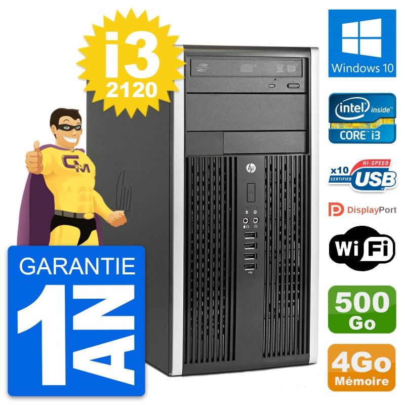 HP Compaq Pro 6300 CMT Intel i3-2120 4GB RAM 500GB HDD Windows 10 WiFi