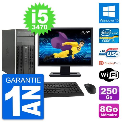 PC de escritorio HP Compaq Pro 6300 CMT - i5-3470, 8GB RAM, 250GB HDD, Windows 10, WiFi