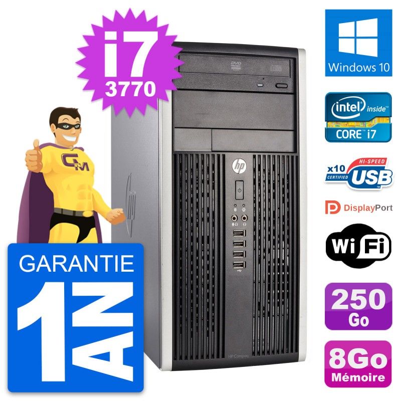 HP Compaq Pro 6300 Micro Tour PC - Intel i7-3770, 8GB RAM, 250GB HDD, Windows 10, WiFi