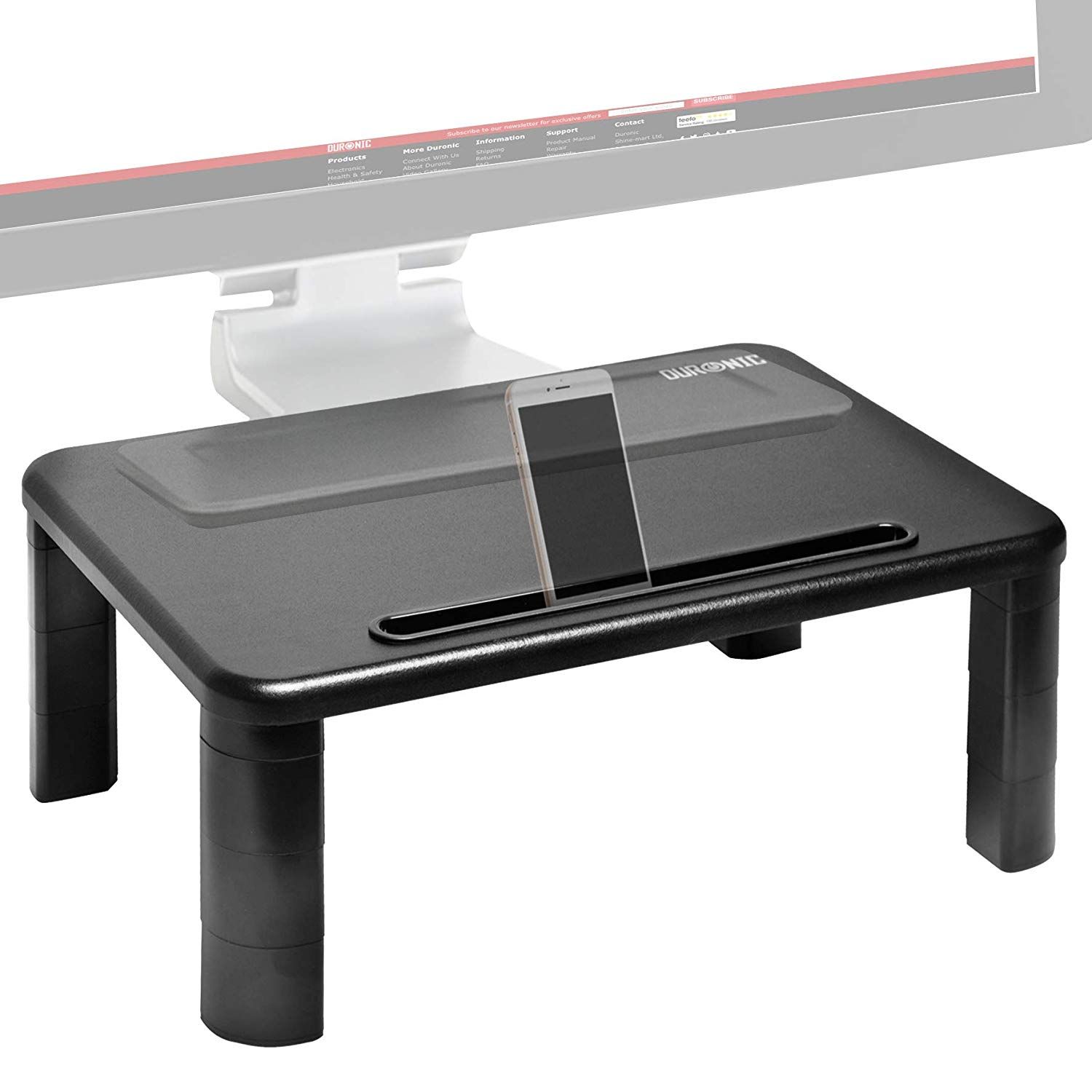 Duronic DM055 Screen Riser/Stand for Computer/Laptop/TV with Adjustable Height 4-15 cm