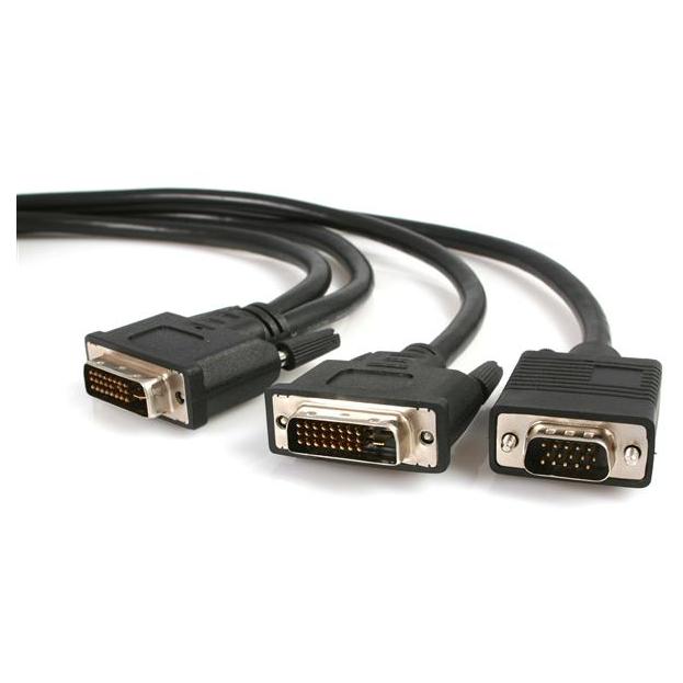 Cable divisor StarTech.com DVI-I (M) a DVI-D (M) y VGA (M) de 1,8 m - Divisor de vídeo DVI