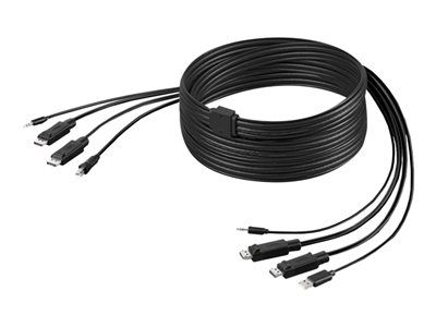 Belkin Secure KVM Combo Cable - USB, Mini Jack, DisplayPort to Stereo 3.5mm Mini Phone