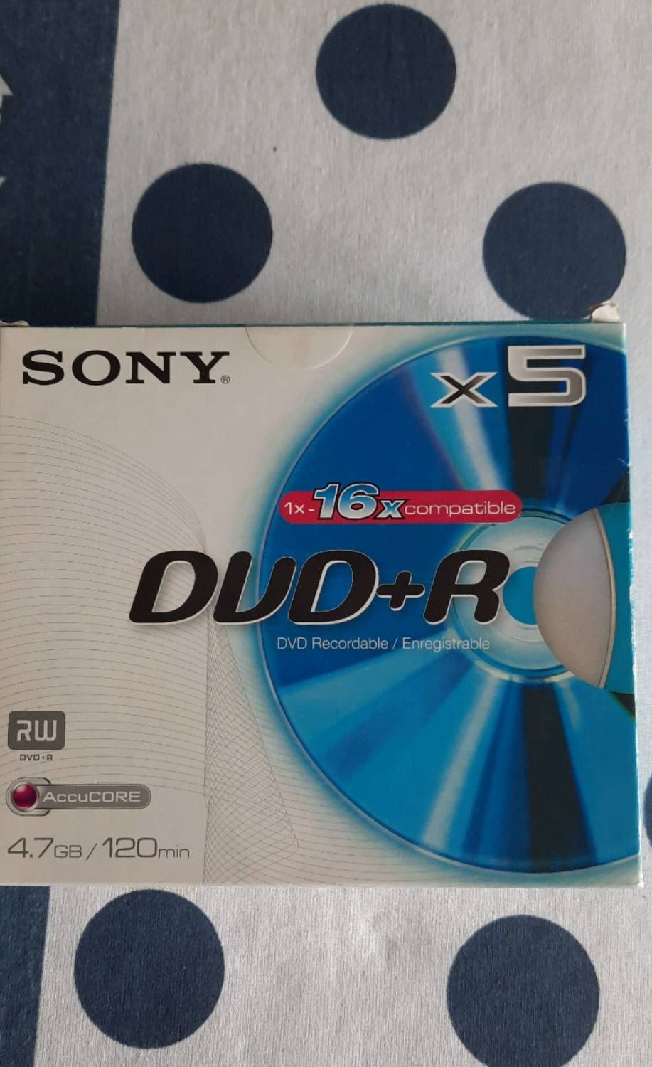 Sony DPR120 5x DVD+R Discs - 4.7GB (120 Minutes) - 16x Recording Speed