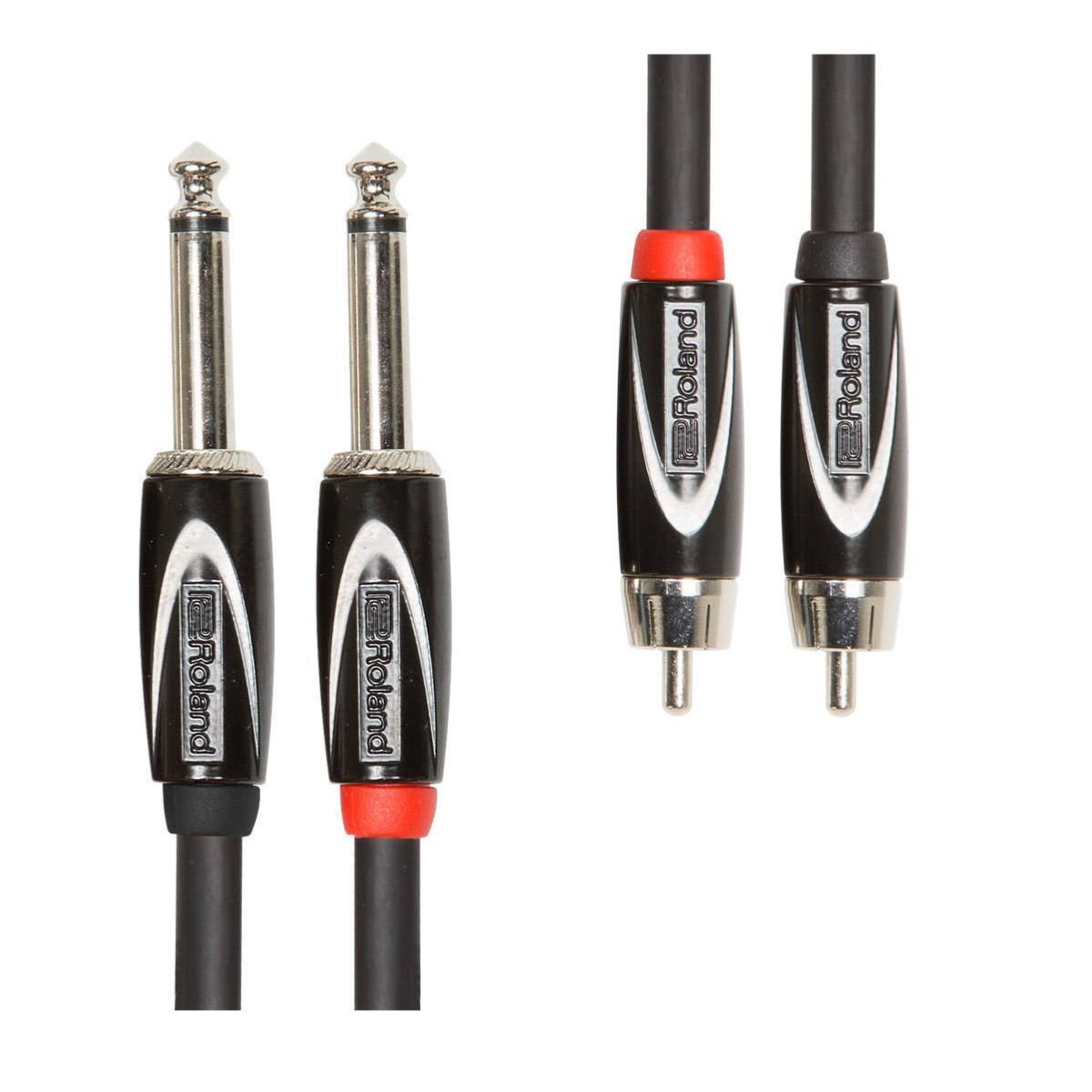 Roland RCC-5-2R28 - 2 RCA to 2 x 6.35mm Mono Jack Cable - 1.5M