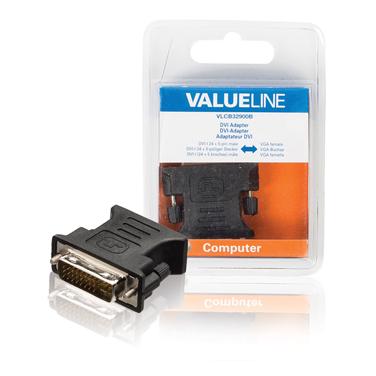 Adaptador Valueline DVI-I/VGA, Negro