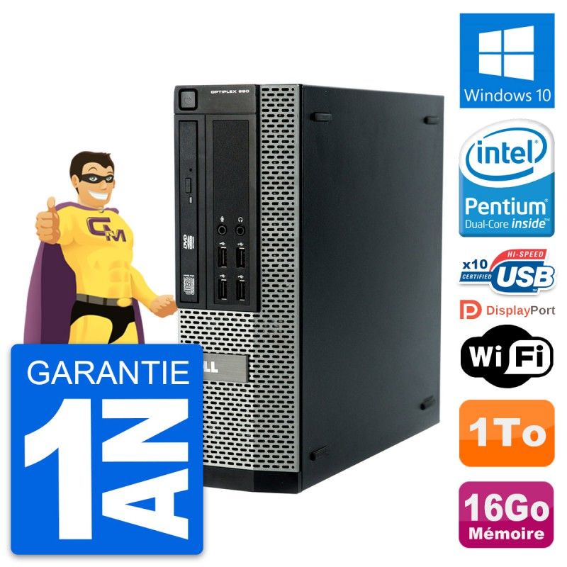 Dell OptiPlex 990 SFF PC - Intel G840, 16GB RAM, 1TB HDD, Windows 10, WiFi