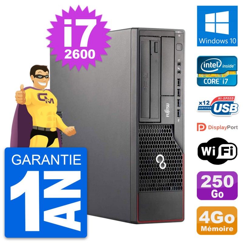 Fujitsu Esprimo E700 DT - Intel i7-2600, 4GB RAM, 250GB HDD, Windows 10, WiFi