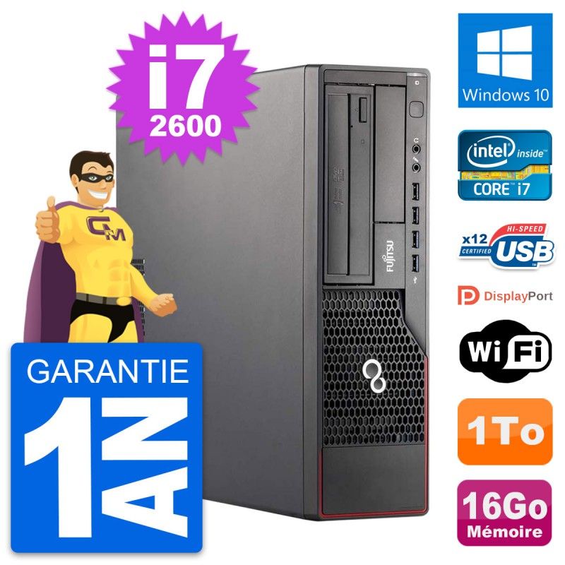 Fujitsu Esprimo E700 DT Desktop PC - Intel i7-2600, 16GB RAM, 1TB HDD, Windows 10, WiFi