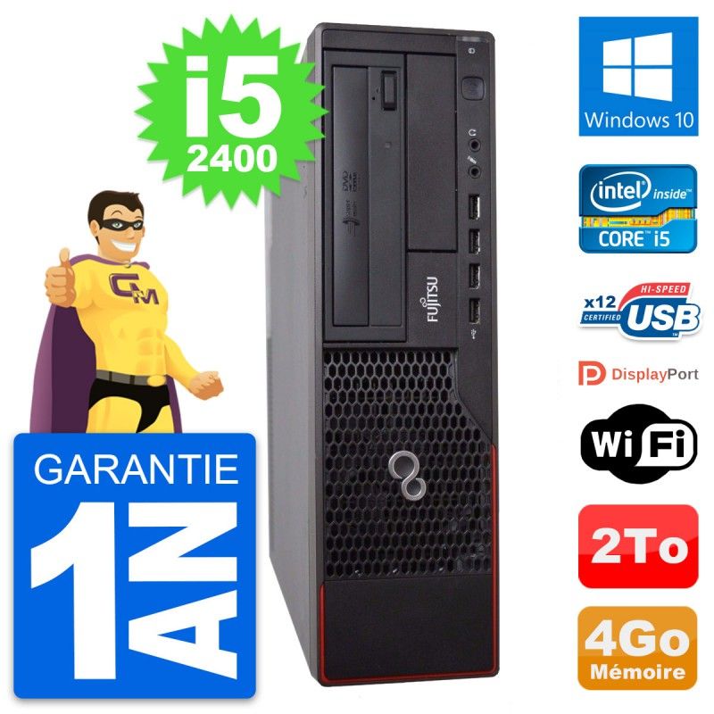 Fujitsu Esprimo E700 DT Desktop Computer - Intel i5-2400, 4GB RAM, 2TB HDD, Windows 10, WiFi
