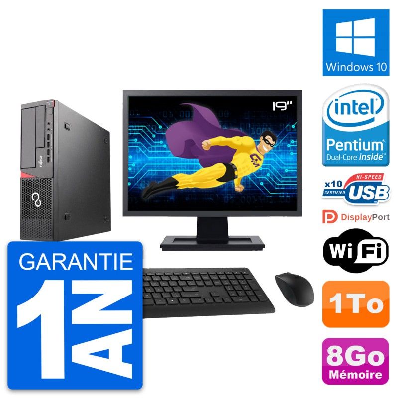 Fujitsu E720 DT 19-Inch Desktop PC - Intel G3220, 8GB RAM, 1TB HDD, Windows 10, WiFi