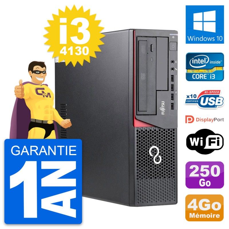 Fujitsu Esprimo E720 DT Desktop PC - Intel i3-4130, 4GB RAM, 250GB HDD, Windows 10, Wifi