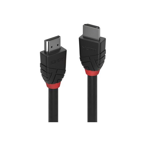 Lindy Black Line HDMI Cable with Ethernet - 3m, Triple Shielded, Black, Round, 4K Ready