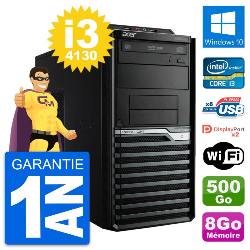 Acer Veriton M4630G Intel i3-4130 8GB RAM 500GB HDD Windows 10 WiFi Desktop PC