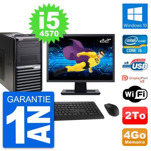 PC de escritorio Acer Veriton M4630G de 22 pulgadas - Intel i5, 4GB de RAM, 2TB HDD, Windows 10
