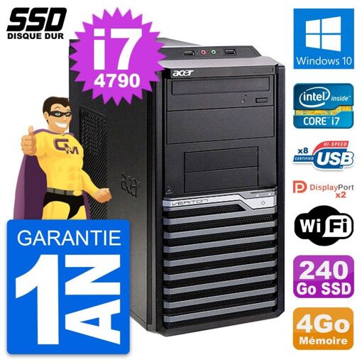 Acer Veriton M4630G Intel i7-4790 4GB RAM 240GB SSD Windows 10 WiFi Desktop PC
