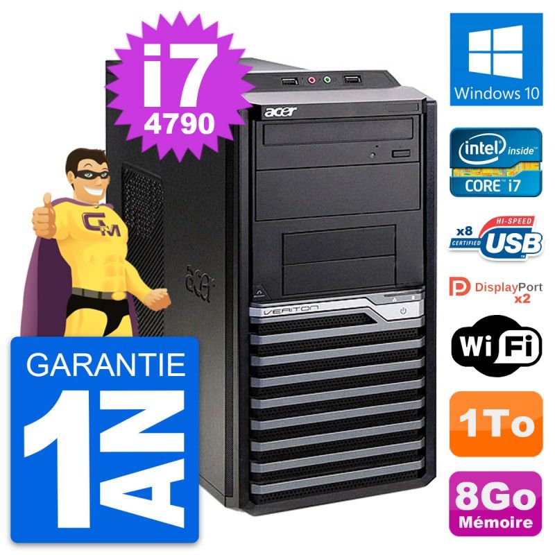 Acer Veriton M4630G Desktop Computer - Intel i7-4790, 8GB RAM, 1TB HDD, Windows 10, WiFi