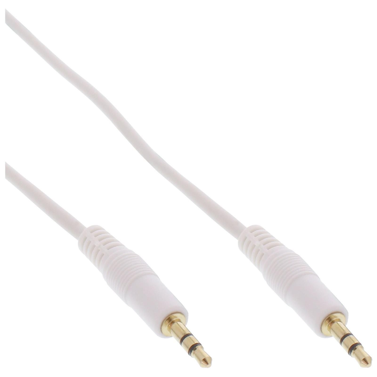 INTOS ELECTRONIC InLine Audio Cable - 3.5mm Stereo Male to Male - 3m - White