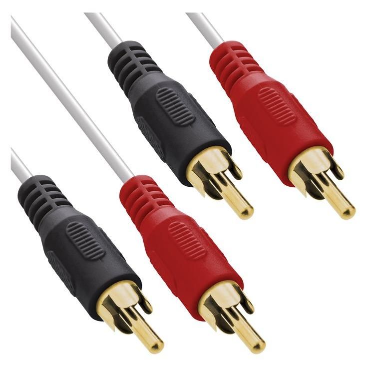 INTOS ELECTRONIC InLine 2x RCA Male to 2x RCA Male Audio Cable - 7m - White