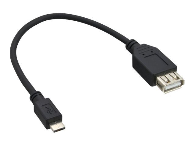INTOS ELECTRONIC USB Adapter - Micro-USB to USB Type A - 2.0 - 15cm - Black