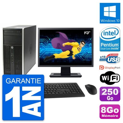PC de escritorio HP Compaq Pro 6200 CMT - 8 GB de RAM, 250 GB de disco duro, pantalla de 19', Windows 10