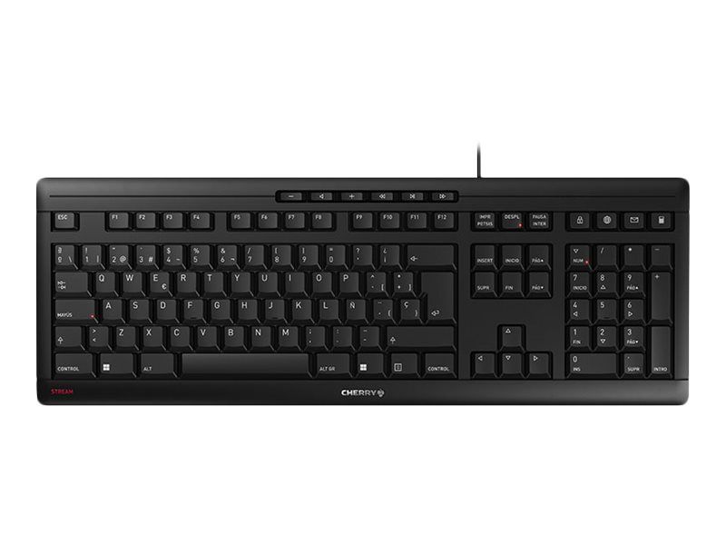 Cherry Stream Keyboard - USB - Spanish - Switch: Cherry SX - Black