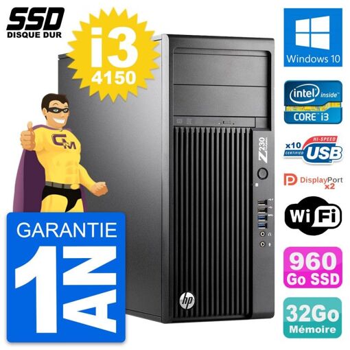 HP WorkStation Z230 Core i3-4150 32GB RAM 960GB SSD Windows 10 WiFi