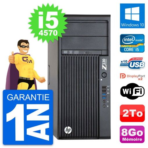 HP WorkStation Z230 Intel i5-4570 8GB RAM 2TB HDD Windows 10 WiFi