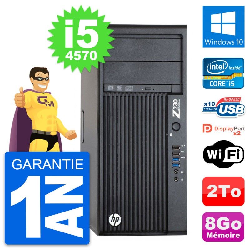 HP WorkStation Z230 Intel i5-4570 8GB RAM 2TB HDD Windows 10 WiFi