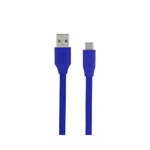 Câble plat USB Type C vers USB A Mooov, 1 m, Bleu