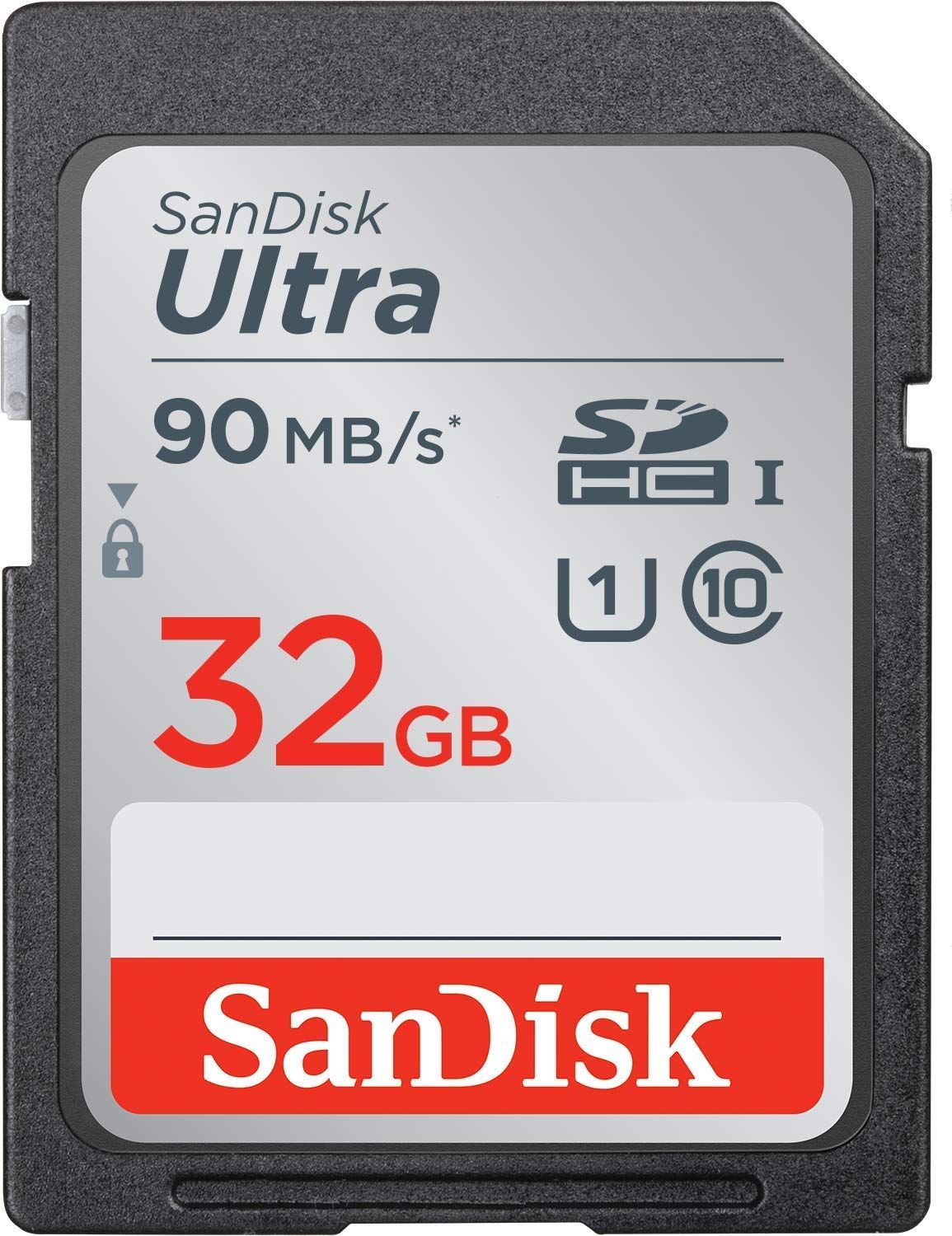 Carte mémoire SanDisk Ultra 32 Go, UHS-I Classe 10 (90 Mo/s)