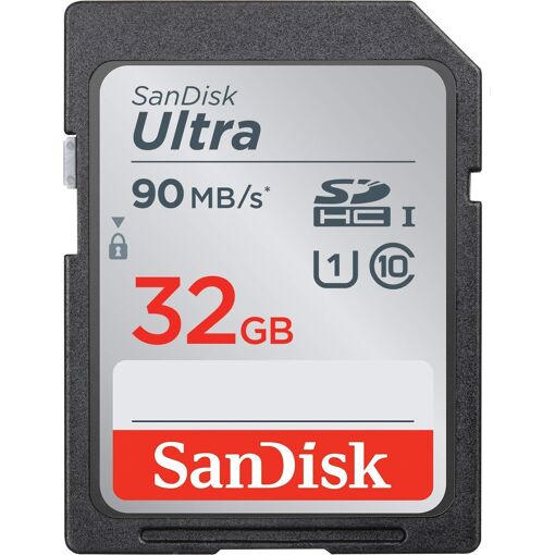 SanDisk Ultra 32GB SD Memory Card, UHS-I Class 10 (90MB/s)