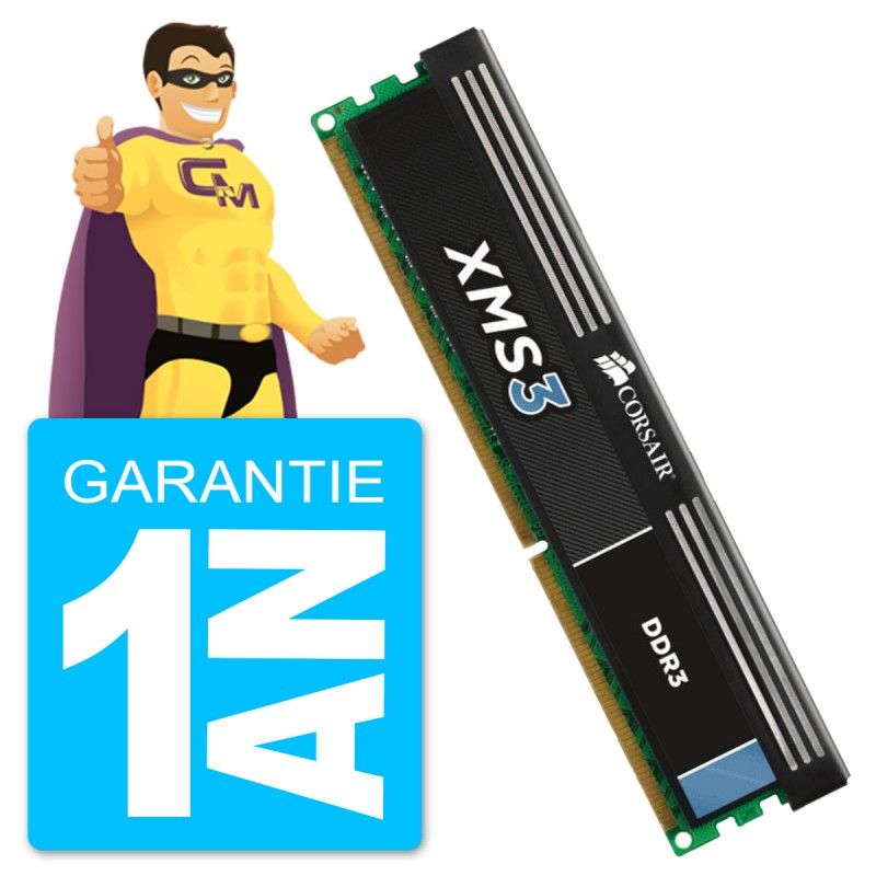 Módulo de memoria RAM Corsair 8GB DDR3 PC3-10600U (CMX8GX3M2A1333C9)