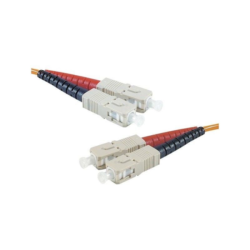 Exertis Connect SC/UPC Multimode Fiber Optic Cord - 2m, Duplex, OM2, 50/125 Microns, Halogen-Free, Orange