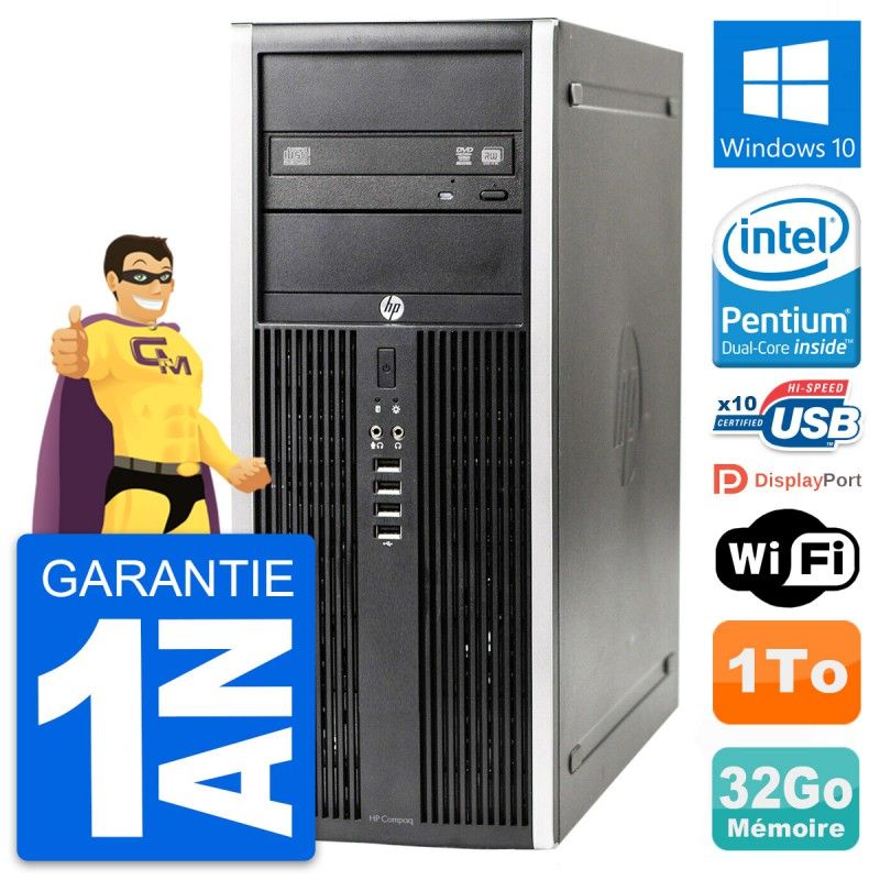 PC de sobremesa HP Elite 8300 - Procesador Intel Dual-Core G630, 32GB de RAM, 1TB HDD, Windows 10, WiFi