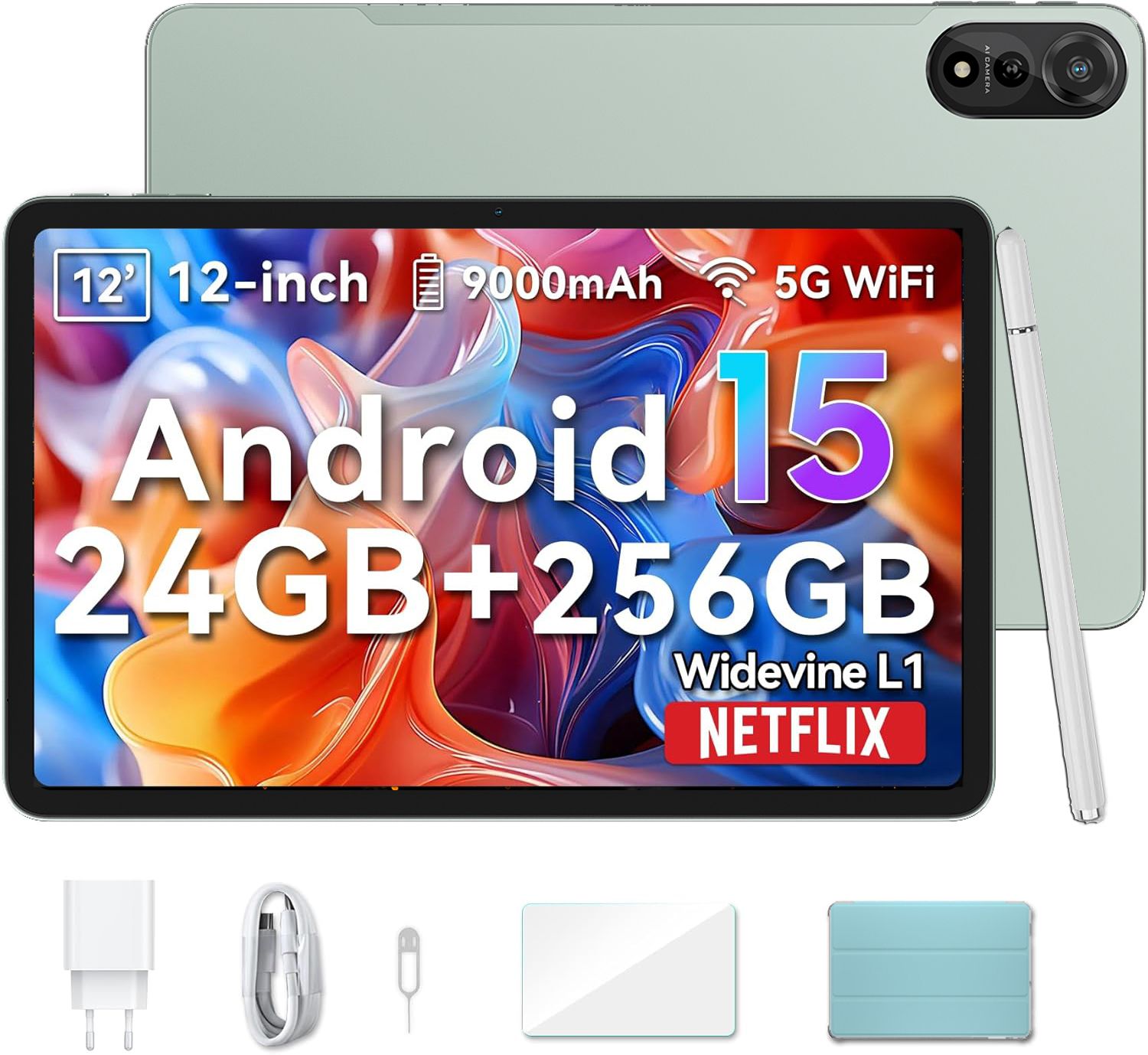 Blackview Mega2 11.97" Tablet - 24GB RAM, 256GB ROM, 9000mAh Battery, Dual SIM