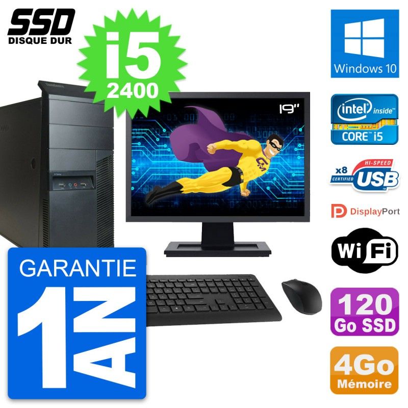 Lenovo M91p 19-inch Desktop PC - Core i5, 4GB RAM, 120GB SSD, Windows 10, WiFi