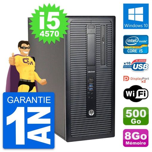 HP EliteDesk 800 G1 Desktop PC - Intel i5-4570, 8GB RAM, 500GB HDD, Windows 10, WiFi