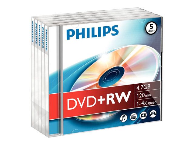 Philips 5x DVD+RW 4.7GB 4x CD Case